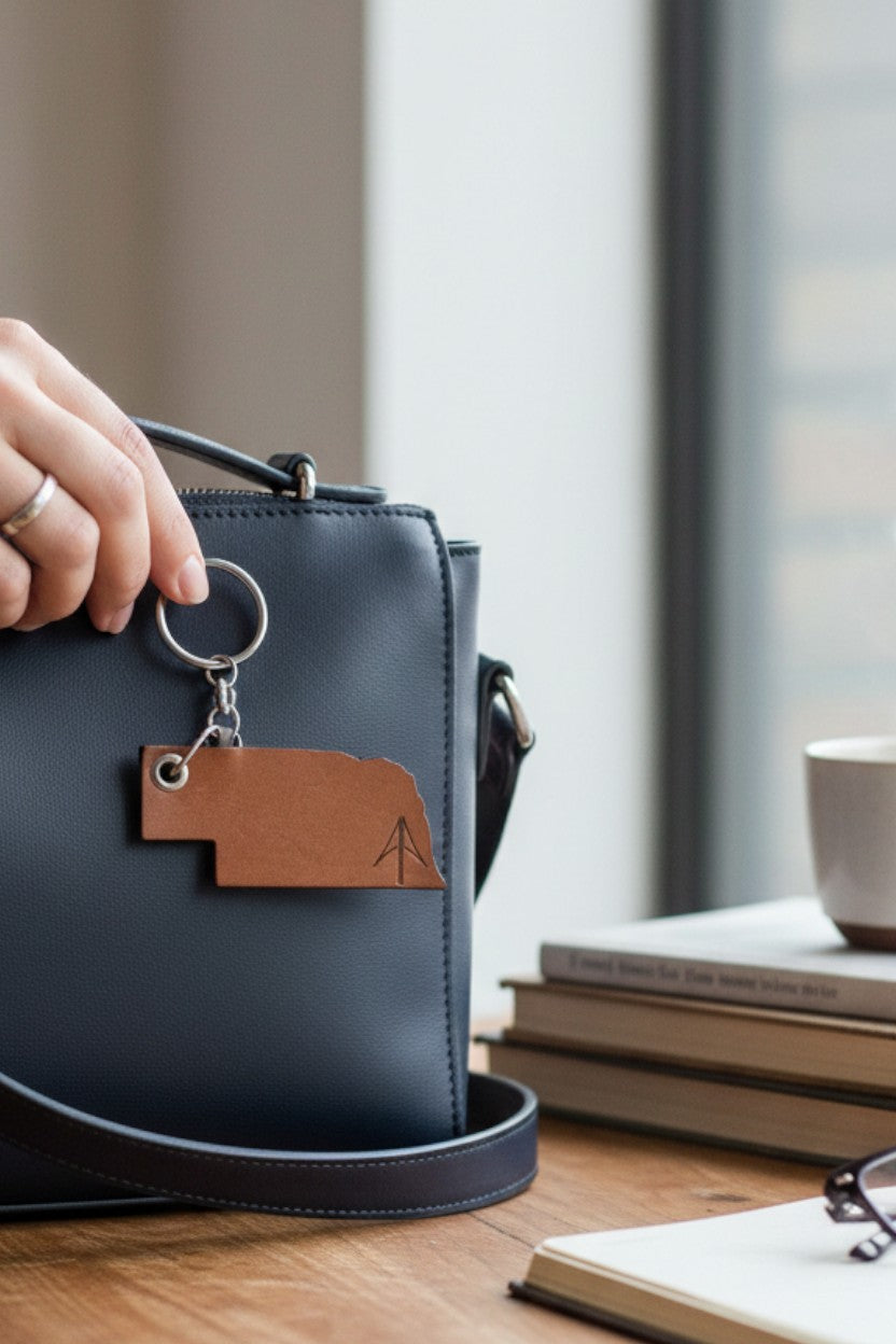 Nebraska Arrow Keychain